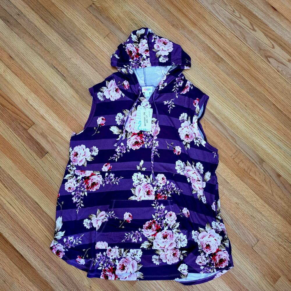NWT LuLaRoe sleeveless sleeveless hooded tank top sz 2XL